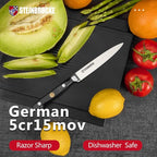 Gioventù Paring Knife 5 inch - Small Kitchen Knife Forged from German Stainless Steel 5Cr15Mov (HRC58), Full Tang, Sharp Paring Knives for Cutting, Peeling, Slicing Fruits and Vegetables