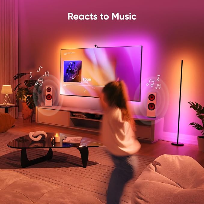 Nanoleaf Matter Smart Floor Lamp, LED Standing Lamps Work with Alexa, Music Sync Corner Lamp,16 Million Colors, 1700lm RGBTW Floor Lamp with Voice Control for Living Room, Ambient Lighting Bedroom