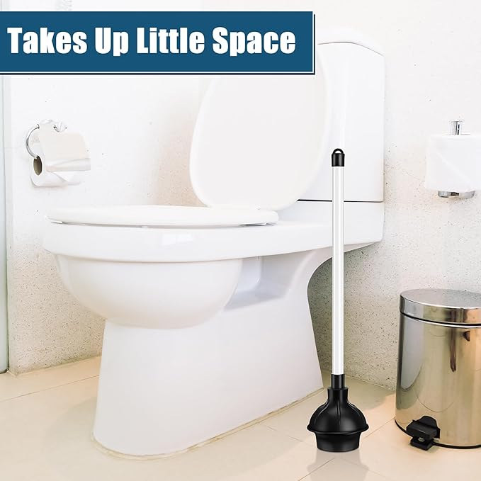 Hushee 4 Pcs Toilet Plunger Bulk Heavy Duty for Bathroom Double Thrust Force Cup Commercial Toilet Bowl Plunger Pump Clogged Solution for Bathroom Hotel Stores