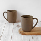 famiware Tempus Coffee Mugs Set of 4, 14 oz Coffee Cup Set, Stoneware Mugs with Handle for Coffee, Tea, Cocoa, Milk, Cappuccino, Microwave Safe - Dark Olive