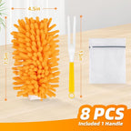 8 Pack Reusable Duster Compatible with Swiffer Hand Duster, Microfiber 360 Heavy Duty Dusters Refills for Home & Office Cleaning(Include 1 Handle & Laundry Bag)