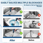 Toilet Plunger Drain Clog Remover, High Pressure Air Drain Remover Tool with Real-Time Barometer, Stainless Steel Clog Toilet Cleaner for Bathroom Kitchen Commercial Floor Sink(Blue)