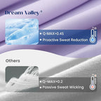 Dream Valley®Outlast®Cooling Comforter, NASA Temperature Regulation Technology Cooling Blanket, Q-Max > 0.4 Everlasting Cooling for Night Sweats, Hot Sleepers,Lavender Fog, Queen90 x90