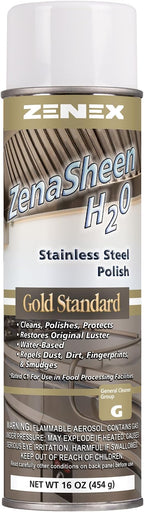 Zenex ZenaSheen H20 Stainless Steel Polish - Professional-grade Water-based Metal Cleaner, Polish & Protectant | Remove Grime & Restore Shine | Stainless Steel, Chrome, Brass & More | 16 oz (2 Pack)