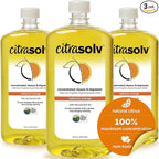 Citra Solv Concentrated Cleaner & Degreaser, Deodorizer, Paint & Adhesive Remover, for Home and Outdoor, Natural Orange Oil, Safe, Valencia Orange - 32 Fl Oz (3-Pack)