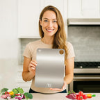 100% Pure Titanium Cutting Board– Double-Sided Metal titanium Cutting Boards for Kitchen, Food-Grade Certified, Dishwasher Safe – Small Titanium Cutting Board 11.4"x7.9" – Gift-Ready