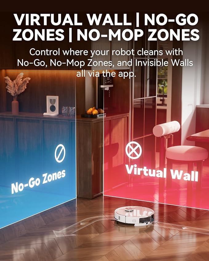 Robot Vacuum and Mop Combo,Self Emptying Station for 70 Days Cleaner with LiDAR Navigation Smart Mapping & Max Strong 8000Pa Suction WiFi/App/Alexa Voice Control, Obstacle Avoidance for Hard Floors