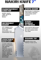 Dalstrong Nakiri Knife - 7 inch - Valhalla Series - 9CR18MOV High Carbon Steel - Vegetable Kitchen Knife - Celestial Resin & Wood Handle - Razor Sharp Asian Knife Gift- w/Sheath