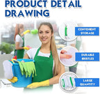 Lallisa 12 Pcs Scrub Brush for Cleaning with Handle Comfortable to Grip Heavy-Duty Flexible Stiff Bristles Scrubber Brushes Bulk for Shower Bathroom Carpet Kitchen Floor Tiles (Gray,Green,Blue)