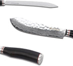 YOUSUNLONG Breaking Knife Bull Nose Butcher Knife 8" Japanese 67 Layers Hammered Damascus Steel with Natural Leadwood Handle