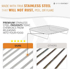 Air Fryer Rack Accessories Compatible with Cosori, Dash, Chefman, Secura, Nuwave®, Emeril Lagasse, Philips, Cozyna + More, 5pcs Stainless Steel Air Fryer Accessories with Heat Resistant Mats