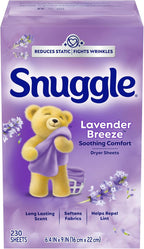 Snuggle Fabric Softener Dryer Sheets Lavender Vanilla Orchid 230ct
