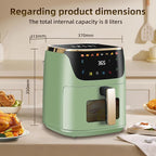 Panana Air Fryer, 8QT Large Capacity Air Fryer, Oilless Healty Cooker Airfryer Oven with 8 Presets, 1500W Air Fryers for Quick Meal, Home Use