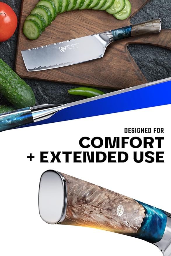 Dalstrong Nakiri Knife - 7 inch - Valhalla Series - 9CR18MOV High Carbon Steel - Vegetable Kitchen Knife - Celestial Resin & Wood Handle - Razor Sharp Asian Knife Gift- w/Sheath