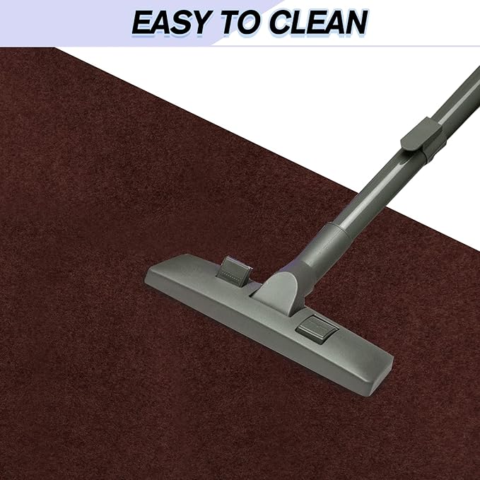 Custom Size Backed Non-Slip Area Rugs Runner, Easy Clean, Waterproof Runner Rugs for Hallway Entryway, Kitchen, Laundry, 3FT x 55FT, Brown