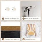 Bwodke Boho Wall Art, Framed Abstract Wall Art, Sun Rising on the Horizon Neutral Canvas Wall Decor, Mid Century Geometric Pictures Set of 3, Minimalist Paintings, for Bedroom Living Room Bathroom 12"x16"