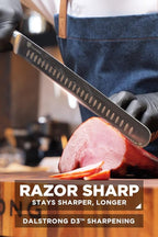 Dalstrong Slicing Knife - 12 inch - Gladiator Series - Forged High-Carbon German Steel Knife - Olive Wood Handle - Cover Sheath Included - Slicer Kitchen Chef Knife Gift