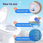 Toilet Bowl Cleaners 3 Bottles | Automatic Long-Lasting Blue Toilet Cleaner Tablets, Septic Safe Toilet Bowl Tablets in Bottles | Larger capacity | Prevent Stain Buil（2800 Flushes Each）