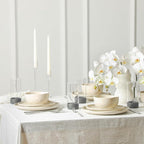 Stone Lain Mirella 32-Piece Dinnerware Set Stoneware, Borosilicate Glass, Beige