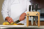Mercer Culinary M20050 Genesis 6-Piece Wood / Glass Knife Block Set
