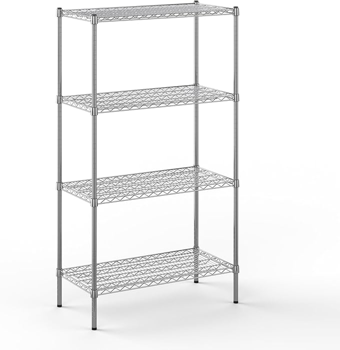 18" Deep x 36" Wide x 64" Height Wire Shelving Kit | 4-Tier | NSF Commercial Storage Rack Unit