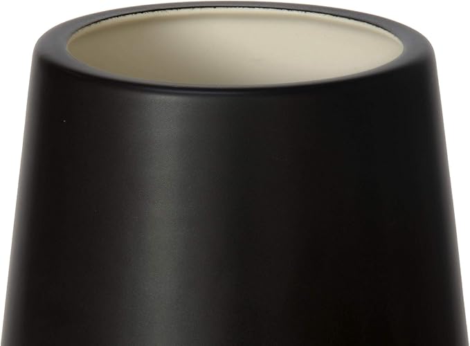 D'vine Dev 12 Inch Ebony Black Elegant Oval Ceramic Vase for Flowers, Home Décor Vase with Design Box, VS-LD-C-5