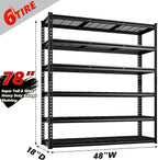 REIBII 3300LBS Storage Shelves 78" H Garage Shelving Units Metal Garage Storage Rack 6 Tier Adjustable Shelving Unit for Basement Warehouse Pantry 48" W X 18" D X 78" H