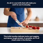 Misen 8" Chef Knife – High Carbon Japanese AUS-10 Stainless Steel – Hybrid German & Japanese Blade – Precision Kitchen Knife for Professionals & Home Cooks – Ultimate Cutting Performance - Red