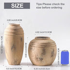 Ceramic Flower Vase, 8.66 inch Tall Round Rustic Farmhouse Decorative Vase for Home Decor, Living Room Entryway Table Centerpiece Decor