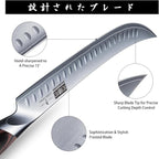 HOSHANHO Carving Slicing Knife, 12 Inch Japanese High Carbon Steel Brisket Knife with Ergonomic Pakkawood Handle, Razor Sharp Curved Butcher Breaking Knives for Meat Cutting