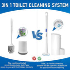 KOKL Disposable Toilet Brush, Toilte Wand Kit, Toilet Brushes and Holders with 40 Refills, Toilet Bowl Brush, Toilet Bowl Cleaning Wands, Toilet Cleaning System for Bathroom Maintenance(2-Set)