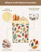 Beeswax Bread Bags for Homemade Bread,Reusable Beeswax Bags for Sourdough, 2 Pack Cotton Linen Food Storage Bag to Keep Fresh - Easy to Clean Organic Beeswax Bag Extra Large 17x12 in