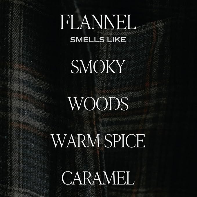 Sweet Water Decor Flannel Soy Candle - Vanilla, Caramel, Amber, Tonka, Smoky Woods, Musk Scented - 9oz Clear Jar with Gold Foil - Autumn Candle for Home - 40+ Hour Burn Time