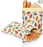 Beeswax Bread Bags for Homemade Bread,Reusable Beeswax Bags for Sourdough, 2 Pack Cotton Linen Food Storage Bag to Keep Fresh - Easy to Clean Organic Beeswax Bag Extra Large 17x12 in