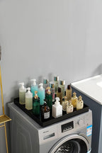 Glossy Black Sturdy Acrylic Serving Tray with Handles-24x24Inch-Serving Coffee,Appetizer,Breakfast,Butler-Kitchen Countertop Tray-Makeup Drawer Organizer-Vanity Table,Ottoman Tray-Decorative