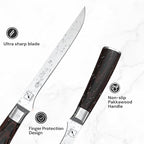 imarku Boning Knife, 6 Inch German High Carbon Stainless Steel Fillet Knife, Perfect for Meat Cutting, Pakkawood Handle, Gifts for Women and Men