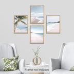 SIGNWIN Poster Bathroom Decor, Wall Art Room Decor Multicolor for Living Room, Bedroom, Office White White Beach Shore Tropical Palm Tree Island Nature Wilderness Realism Landscape - 12"x16"x4