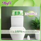 DAFI Flushable Wipes for Adult Wet Wipes, Total 480 Unscented Toilet Wipes Flushable, No Alcohol & 100% Plant Based Fibers, Septic and Sewer Safe Pack of 6