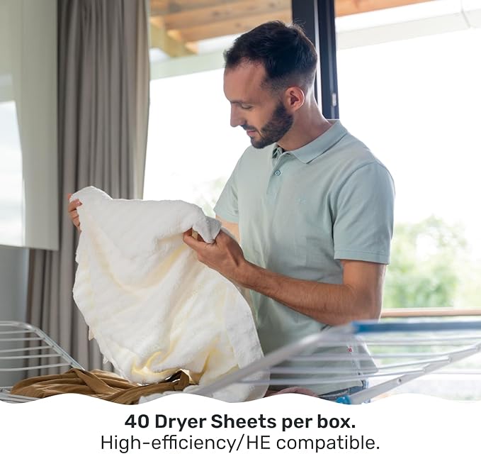 FREY Naturally Scented Dryer Sheets - Fabric Softener for Soft, Fresh & Clean Clothes (2-pack, Fragrance-free)