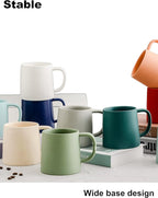 T-WARE 16 Oz Coffee Mugs, Matte Sage Green Mug Set of 2, Ceramic Mugs Coffee, Solid Color Coffee Cups Ceramic