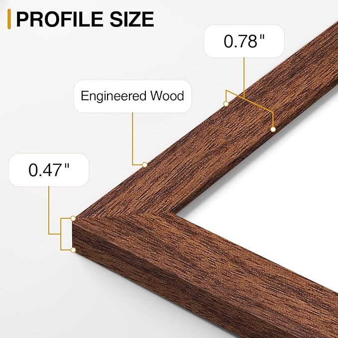 Vittanly 15 Pack Picture Frames Collage Wall Decor, Multi Sizes Including 3pcs 8x10, 6pcs 5x7 and 6pcs 4x6 Photo Frames, Gallery Frame Set for Wall or Tabletop Display, Walnut Brown