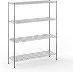 18" Deep x 60" Wide x 74" Height Wire Shelving Kit | 4-Tier | NSF Commercial Storage Rack Unit