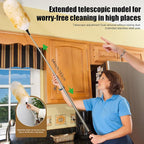 Wool Dusters with Extension Pole Lambswool Feather Duster for Cleaning,Ceiling Fan,Furniture,Blinds