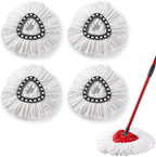 4 Pack Spin Mop Replacement Heads, Microfiber Spin Mop Refills, Easy Cleaning Mop Replace Heads for Floor Cleaning