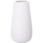 D'vine Dev 12 Inch Textured White Elegant Oval Ceramic Vase for Flowers, Home Décor Vase with Design Box, VS-LD-C-1