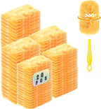 Duster Refills Compatible with Swiffer Duster, 360 Heavy Duty Multi Surface Duster Replacement with 1 Short Handle and 3FT Extenda Handle for Cleaning Furniture, Blind, Ceiling Fans(yellow-360-20pack)