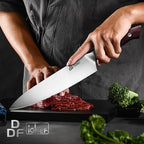 DDF iohEF Chef Knife Sharp Kitchen Knife 8 inch Japanese Stainless Steel Professional Cutting Knife Ultra-sharp Chef's Cooking Knife with Non-slip Ergonomic Handle and Gift Box