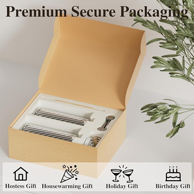 Glass Hand Soap Dispenser Bathroom Set,Dish Soap Dispenser for Kitchen Sink with Wood Tray & Silver Stainless Steel Pump,Spiral Stripe Design