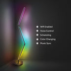 Feit Electric 52in Smart Floor Lamp, Syncs with Music, Millions of Colors, Wi-Fi Connected, Compatible with Alexa/Google, Custom Scenes & Effects, 25,000-Hour Lifetime, FLOOR52/RGB/AG