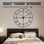 Extra Large 40 Inch Wall Clock for Living Room Decor – Silent Non-Ticking Modern Farmhouse Wall Clock, Oversized Decorative Metal Roman Numeral Clock, Black